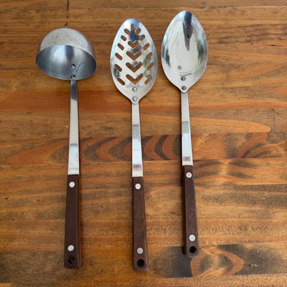 Pyramid Stainless Steel Utensil Set - Ladle, Slotted Spoon, Spoon